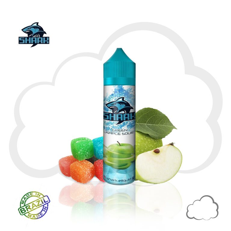 Juice Shark Green Apple Sour, frasco de 60 ml