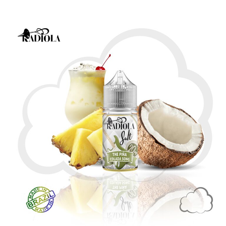 Frasco de nic salt Radiola The Pina Colada Song 30ml, sabor abacaxi com creme de coco