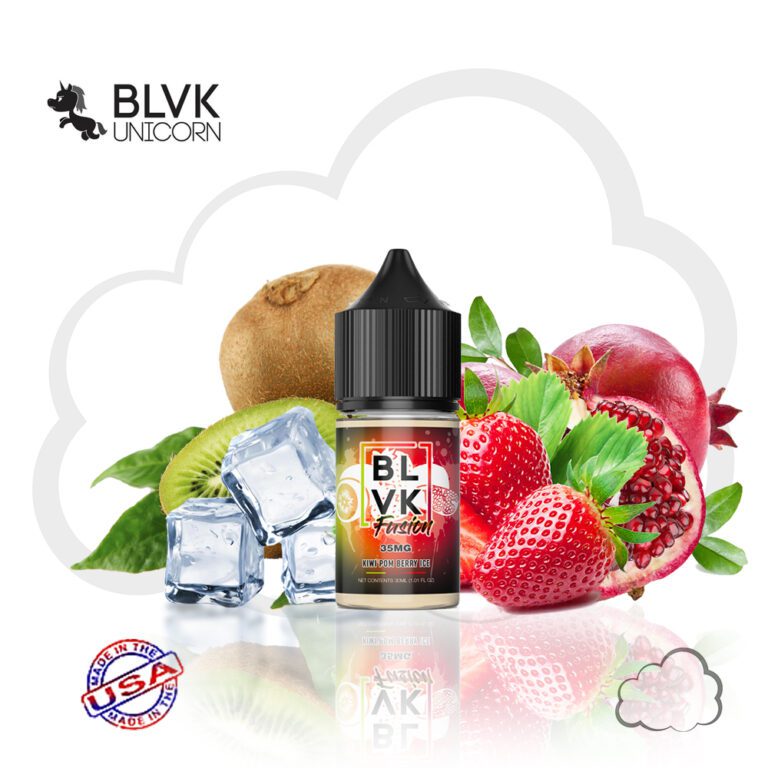 Nicsalt BLVK Fusion Kiwi Pomegranate Strawberry Ice, frasco de 30 ml