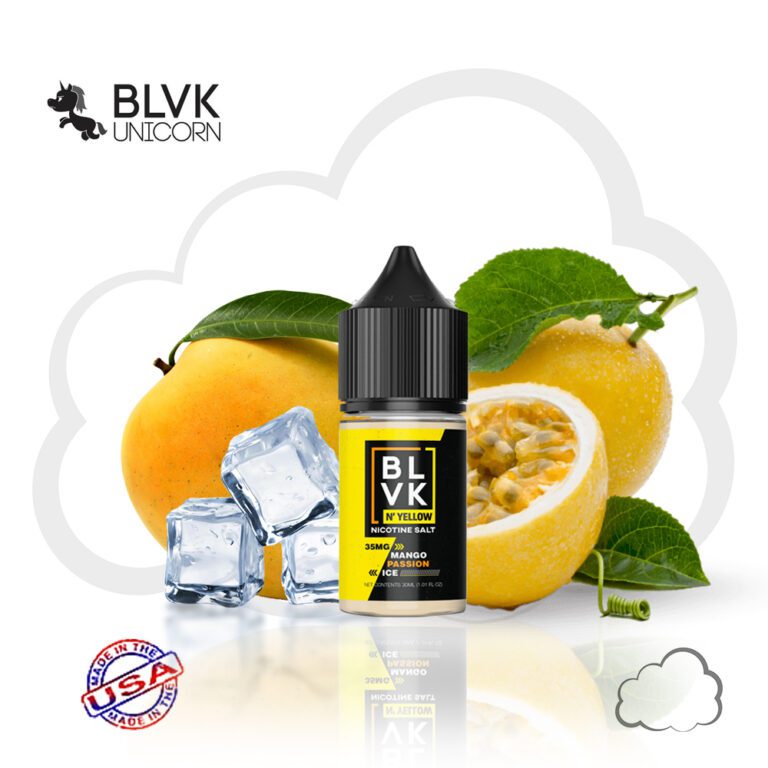 Nicsalt BLVK Yellow Mango Passion Ice, frasco de 30 ml