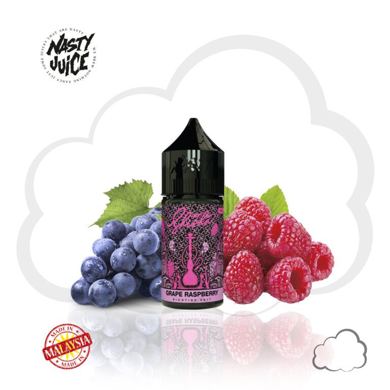 Nicsalt Nasty Shisha Grape Raspberry, frasco de 30 ml