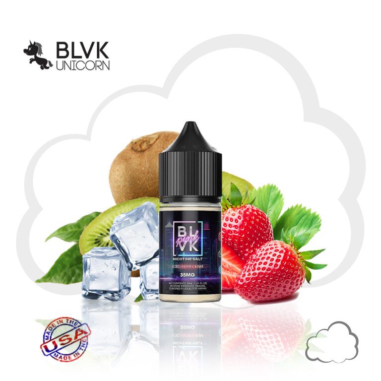Nicsalt BLVK Pink Salt Iced Berry Kiwi, frasco de 30 ml