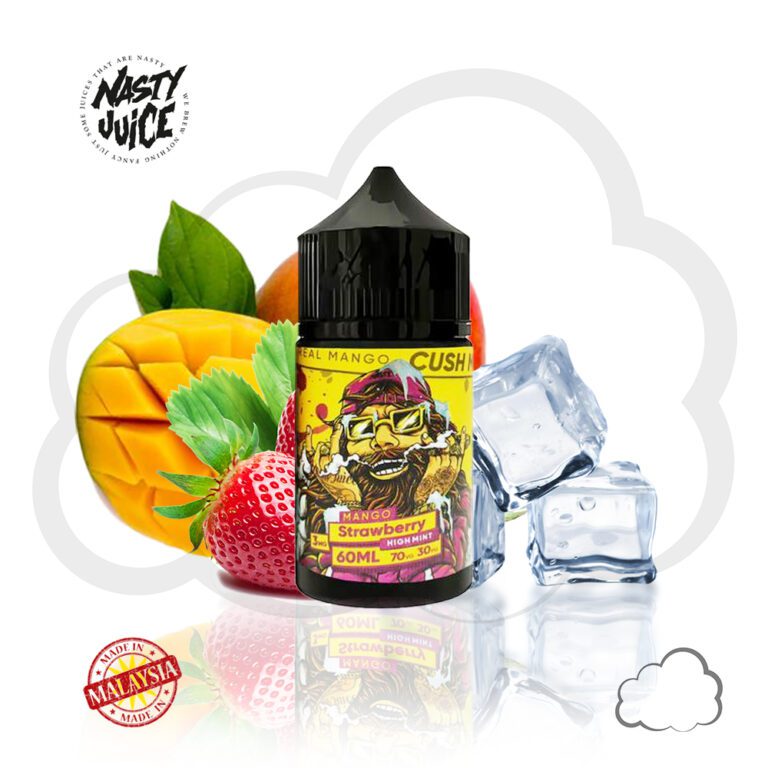 Juice Nasty Cush Man Mango Strawberry (HIGH MINT), frasco de 60 ml