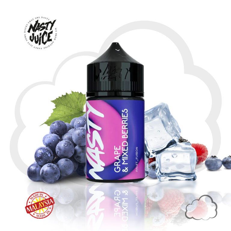 Juice Nasty ModMate Grape e Mixed Berries Ice (HIGH MINT), frasco de 60 ml