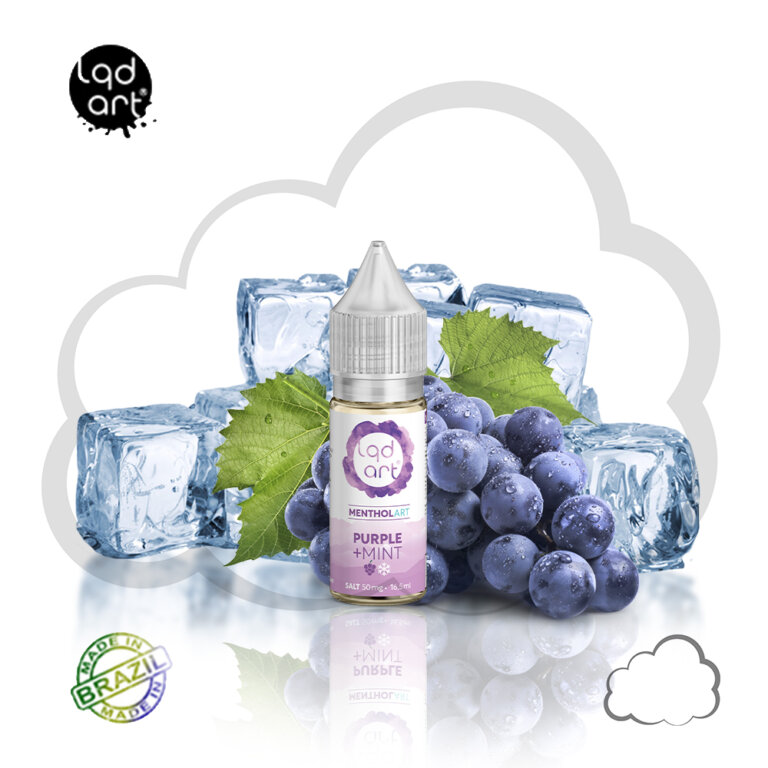Nicsalt LQD ART Menthol Art Purple Mint, frasco de 15 ml