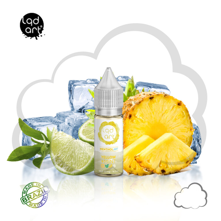 Nicsalt LQD ART Menthol Art Yellow Mint, frasco de 15 ml
