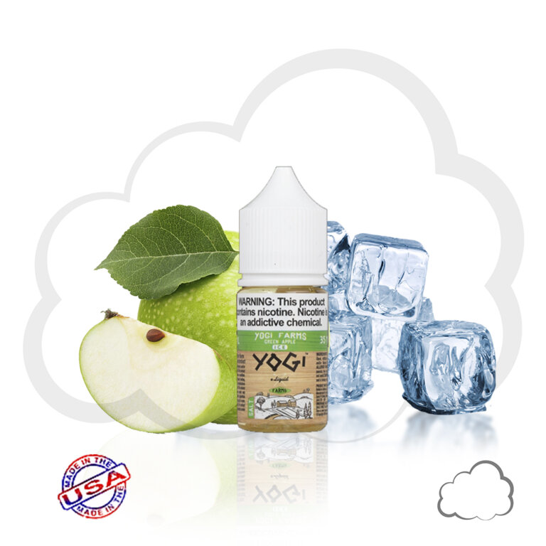 Nicsalt Yogi Green Apple Ice, frasco de 30 ml