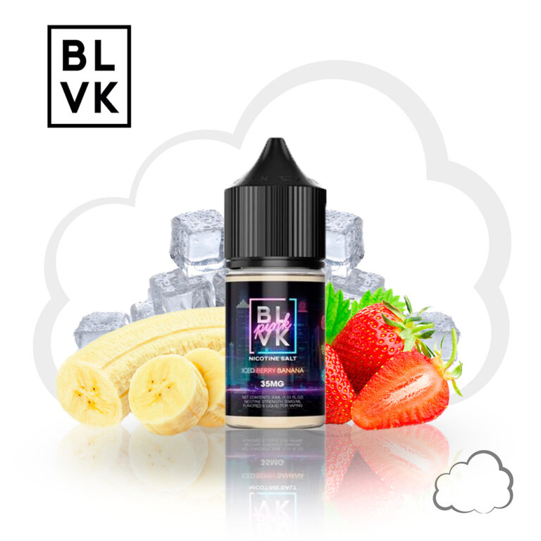 Nicsalt BLVK Iced Berry Banana, frasco de 30 ml