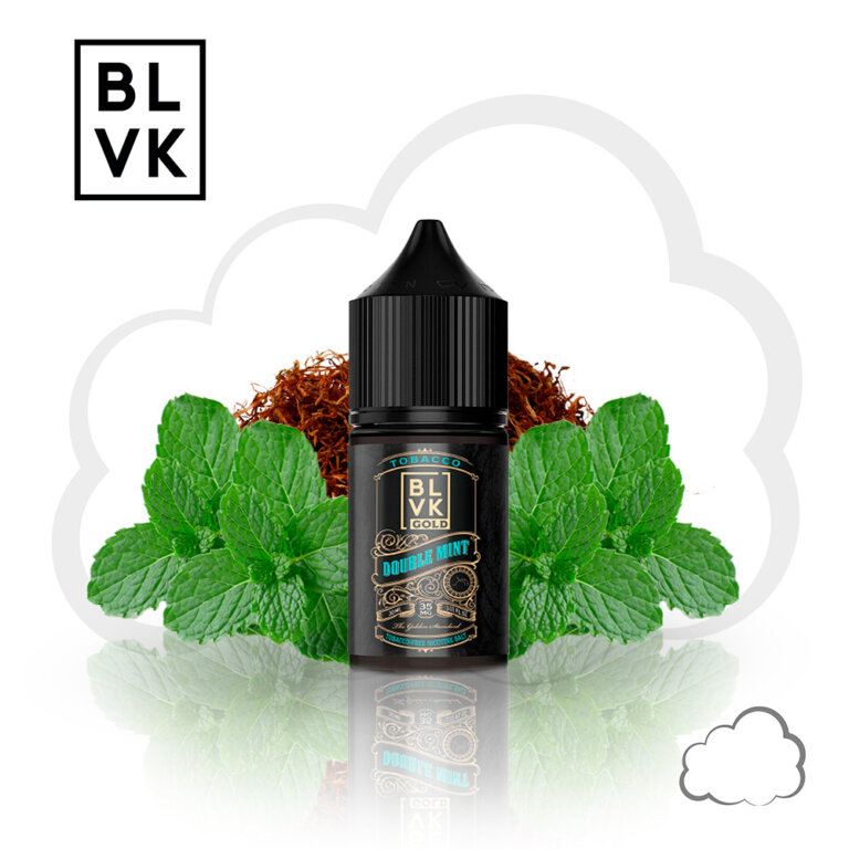 Nicsalt BLVK Gold Tobacco Double Mint, frasco de 30 ml