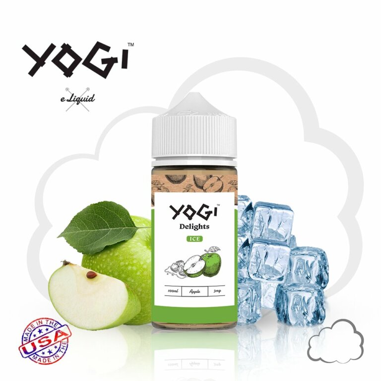 Juice Yogi Green Apple Ice, frasco de 100 ml
