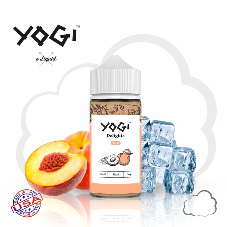 Juice Yogi Peach Ice, frasco de 100 ml