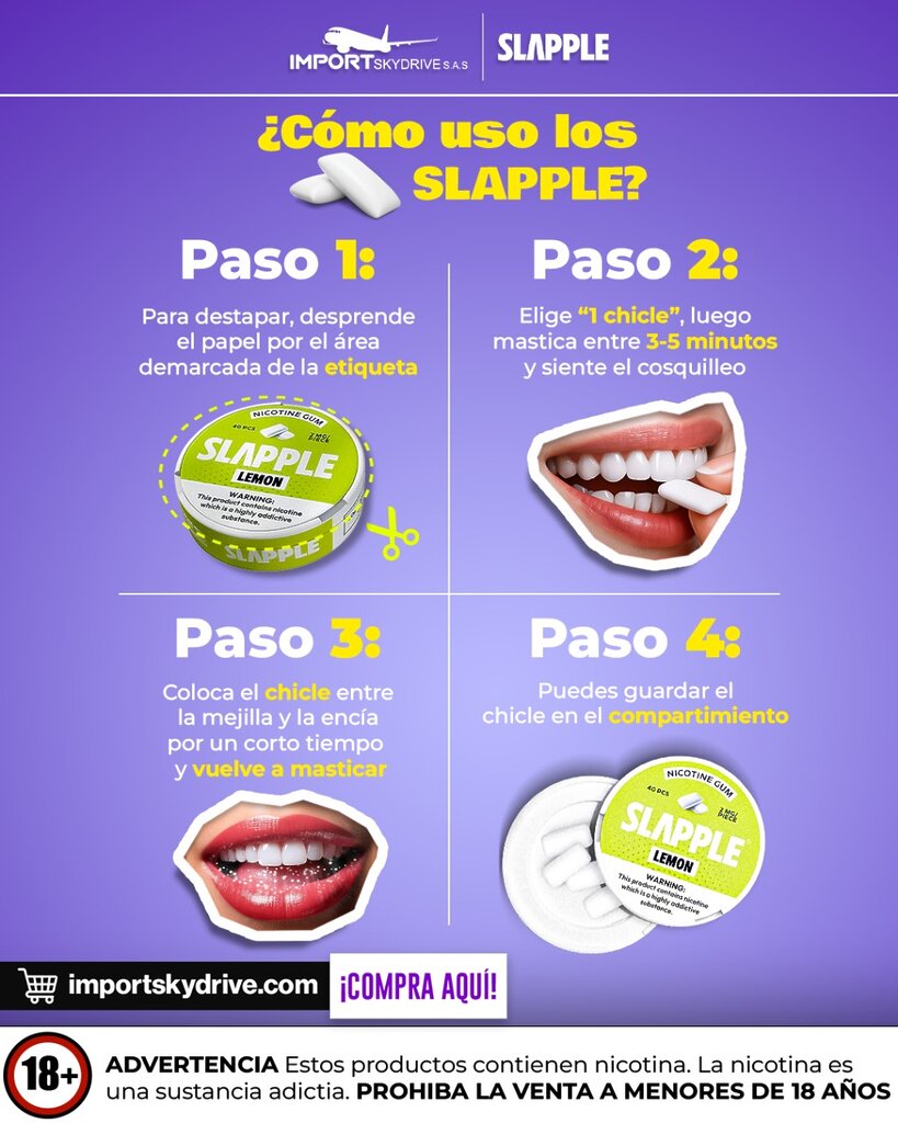Chiclete de Nicotina - Slapple - Compre aqui com diversos sabores - White Cloud Brasil